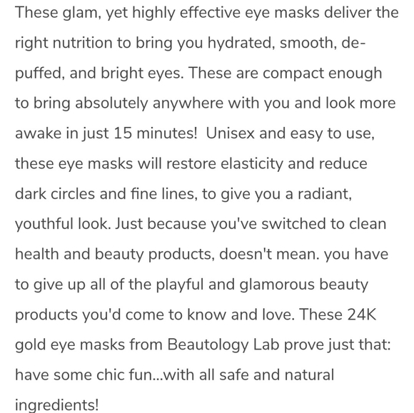Beautology Lab - Refresh + Revitalize 24K Gold Collagen Eye Masks NEW - Picture 6 of 11